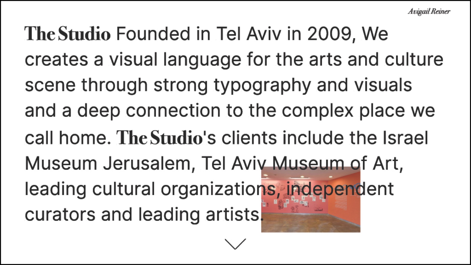 The Studio — Avigail Reiner